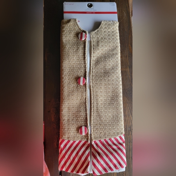 Ashland Other - Burlap with red and white stripes Tree Skirt